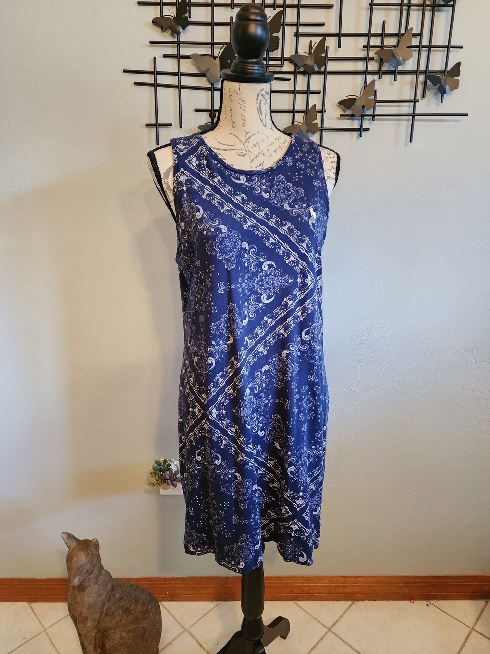 Polo by Ralph Lauren Navy Paisley Sleeveless Shift Dress